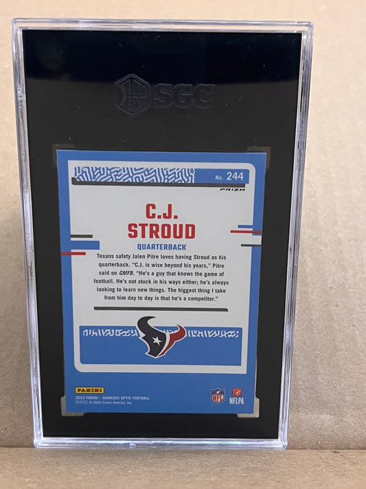 2023 Donruss Optic C.J. Stroud Rated Rookie Holo Prizm RC #244 Texans SGC 9.5