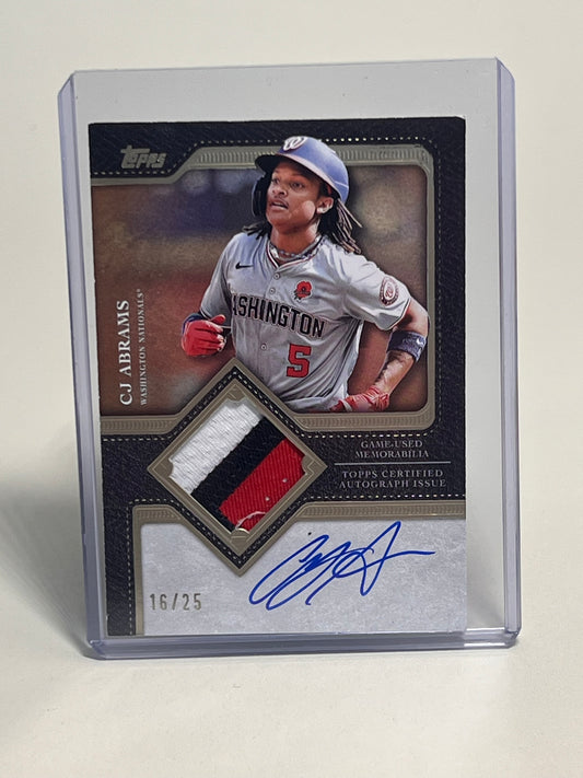 2025 C.J. Abrams Topps Flagship Autograph Patch Card Bronze  /25 game used