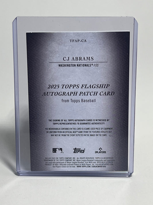 2025 C.J. Abrams Topps Flagship Autograph Patch Card Bronze  /25 game used