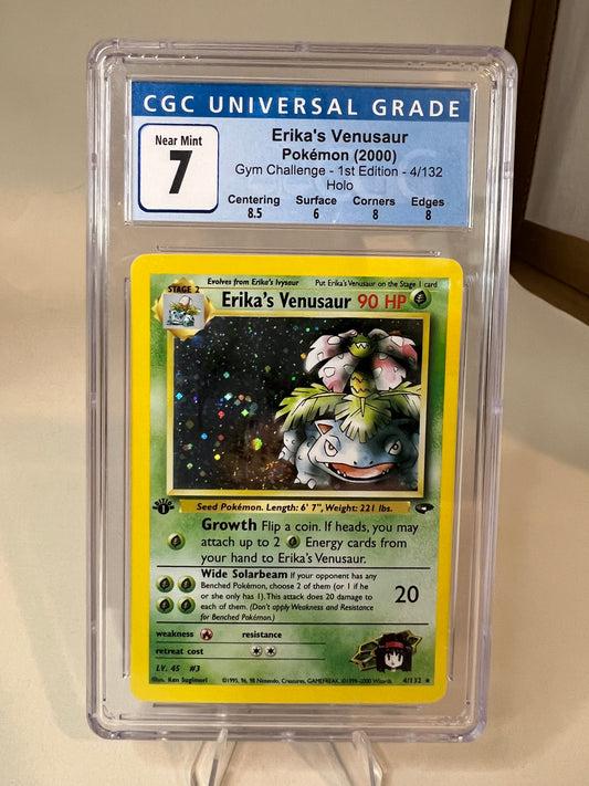 2000 Pokemon Gym Challenge 1st Edition Holo Erika's Venusaur #4 CGC 7