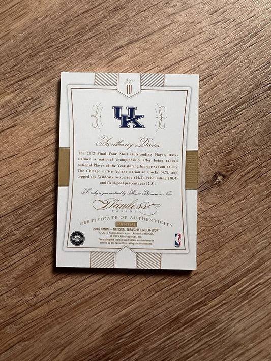 2015 Panini Flawless Collegiate Anthony Davis Ruby /15 Kentucky