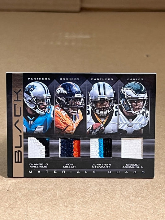 2012 Panini Black Materials Quads 4/12 DeAngelo Williams Von Miller GAME WORN